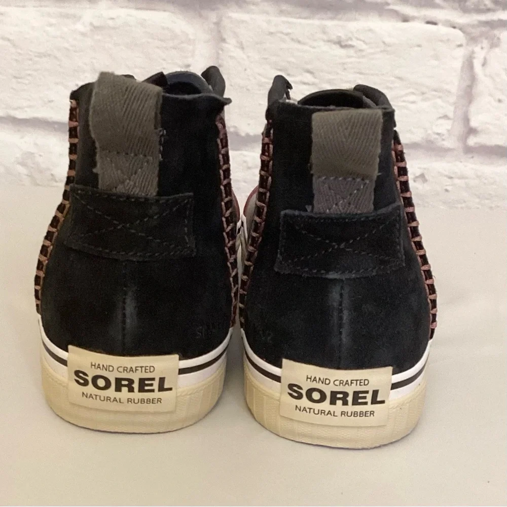 Sorel 10 High Top Men’s Sneakers Shoes Handcrafted Leather Suede Gray Black